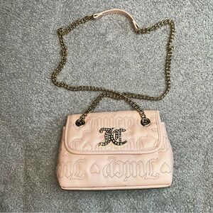 Juicy Couture Pink Quilted Shoulder Bag with Gold Hardware